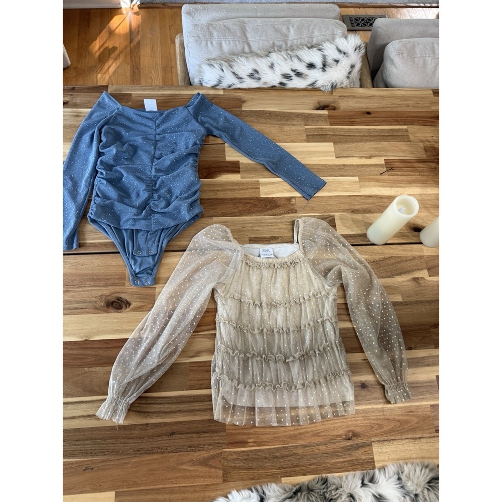 ZARA Girl's Lot! Size 8-9 Years Sparkle Fancy Tops Glitter